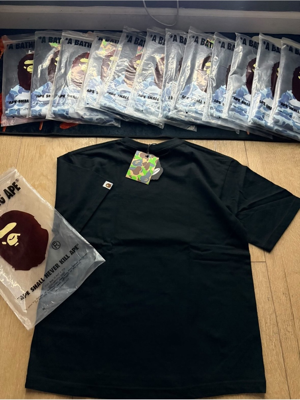 A Bathing Ape Black Tee — Men's Classic Logo T-Shirt